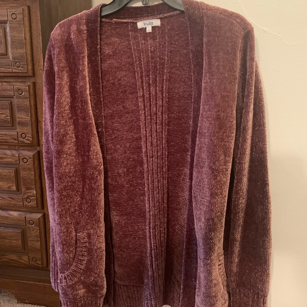 Pink velour cardigan